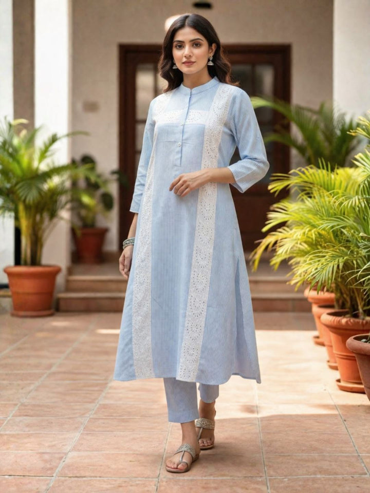 Perka softblue cotton kurta