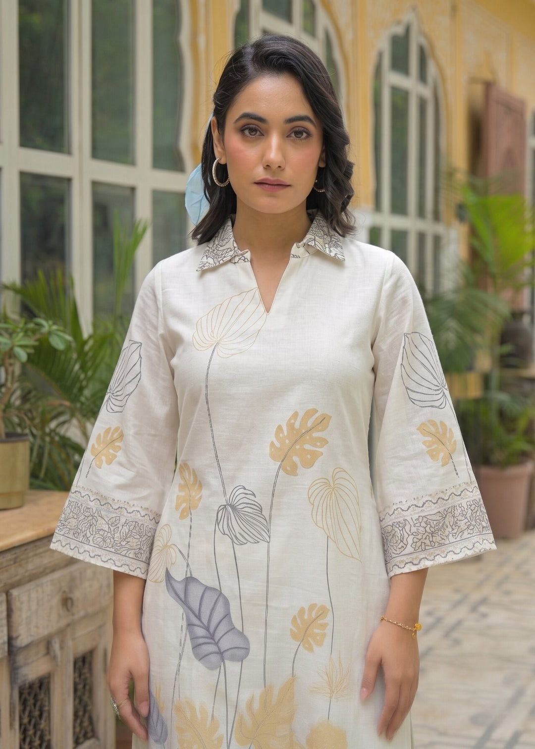 Dagdai canary cotton printed co-ord set