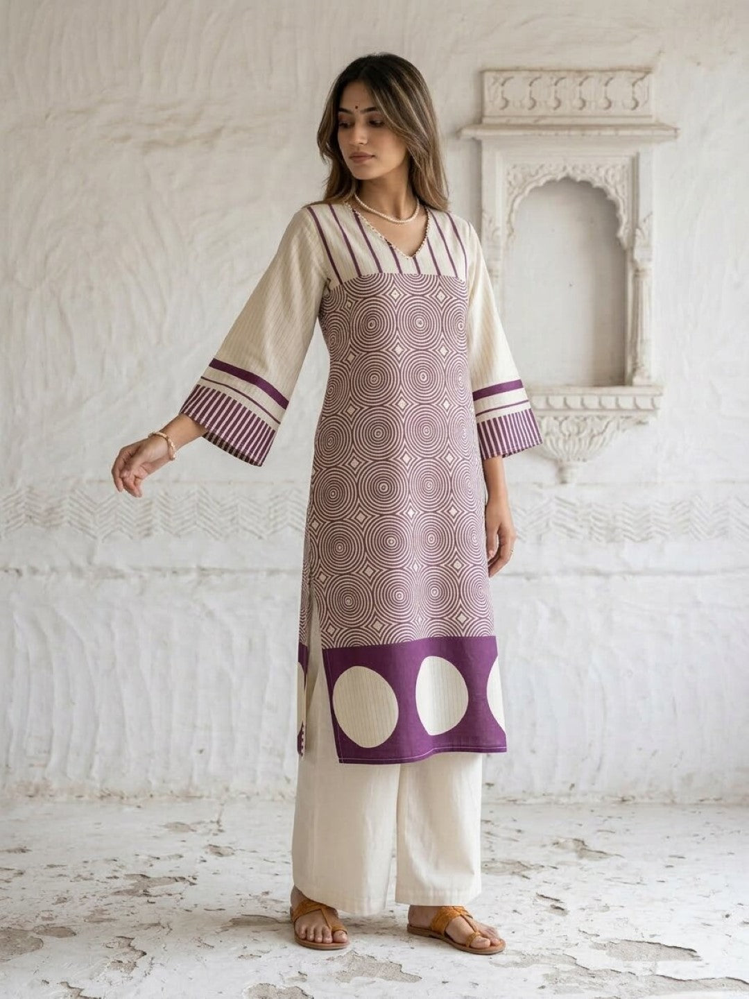 Swades thistle cotton kurta pant set