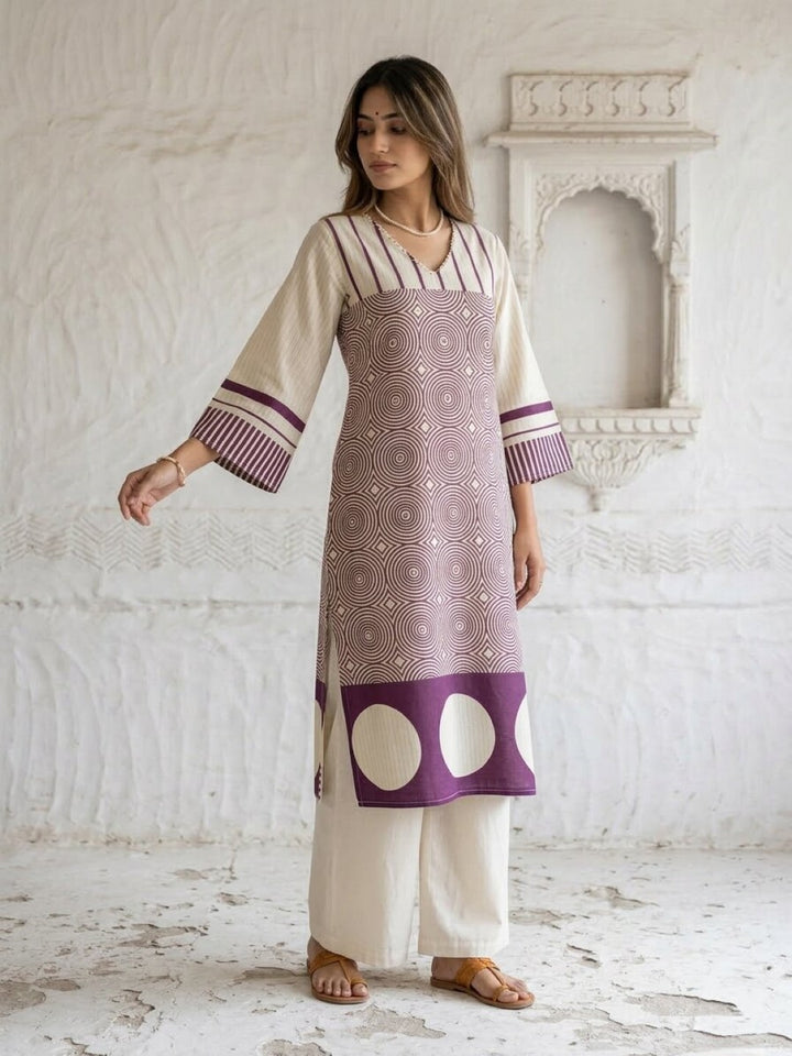 Swades thistle cotton kurta pant set