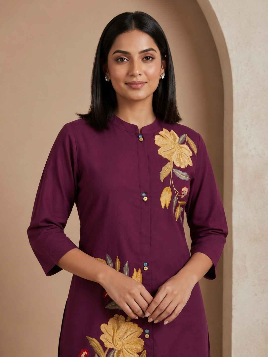 Romi Mulberry Embroidered Co-ord Set