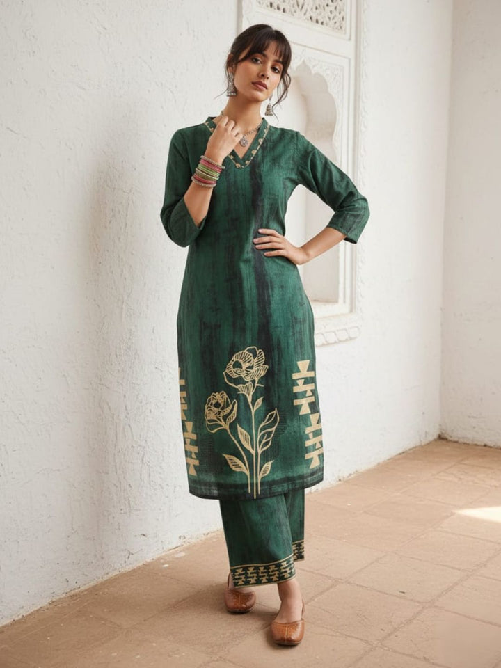 Swades moss cotton Kurta pant set