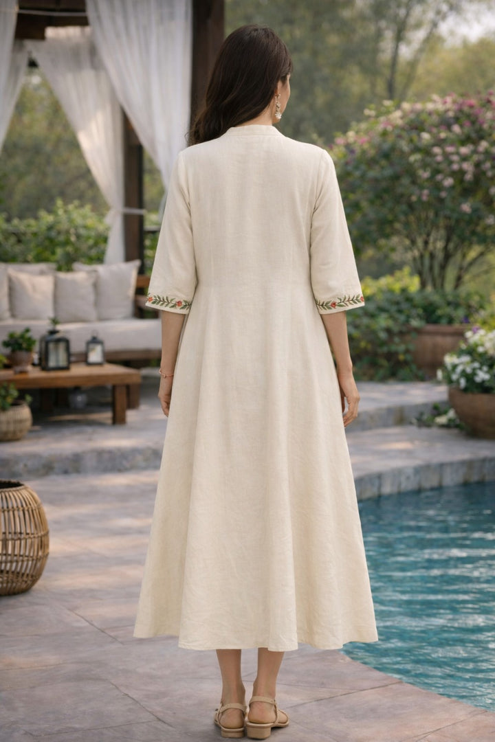 Slopi Pearl embroidery cotton dress