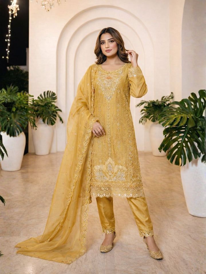Mayuri Turmeric Full Work Suit Set
