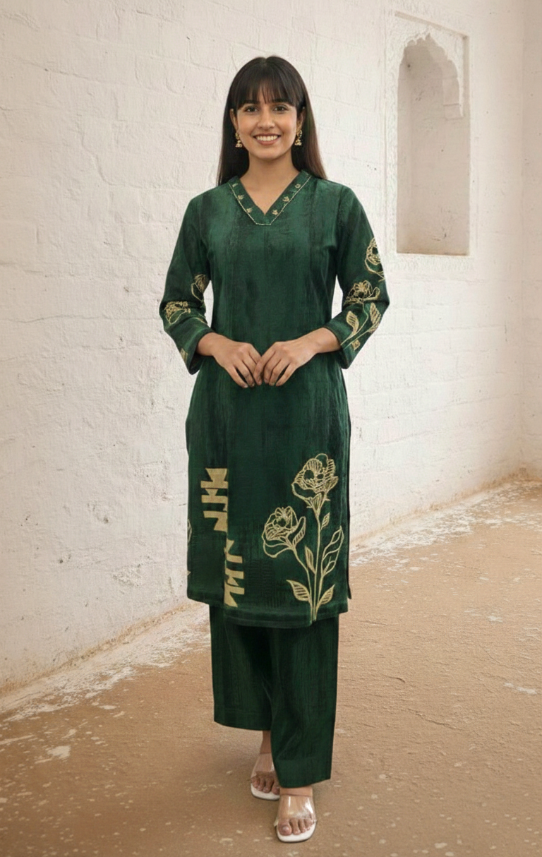 Swades moss cotton Kurta pant set