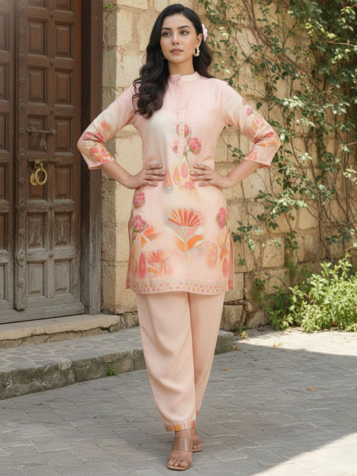 Palash Salmon Premium Co-ord Set