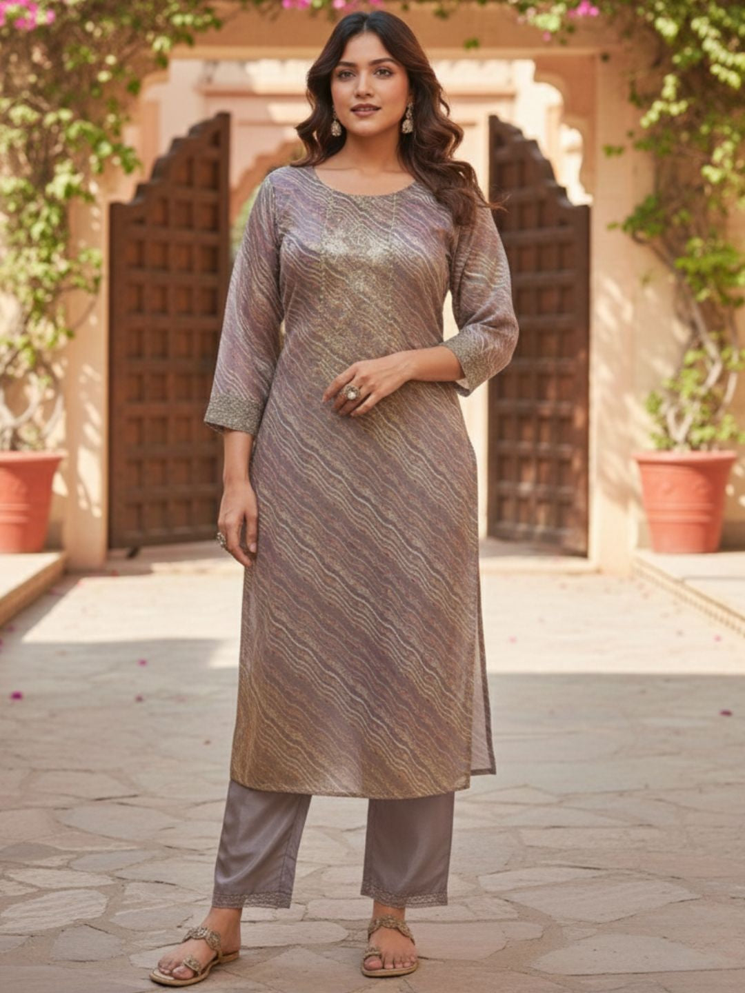 Malvika Plum Heavy Work Suit Set