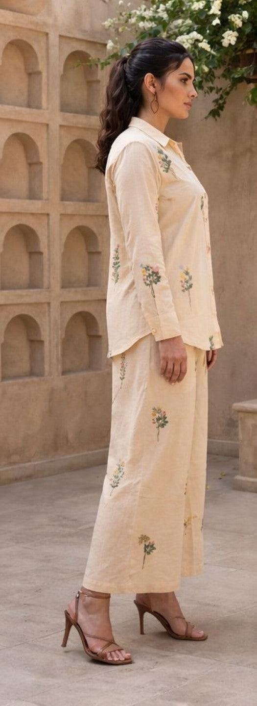 Molly Lime embroidery cotton co-ord set