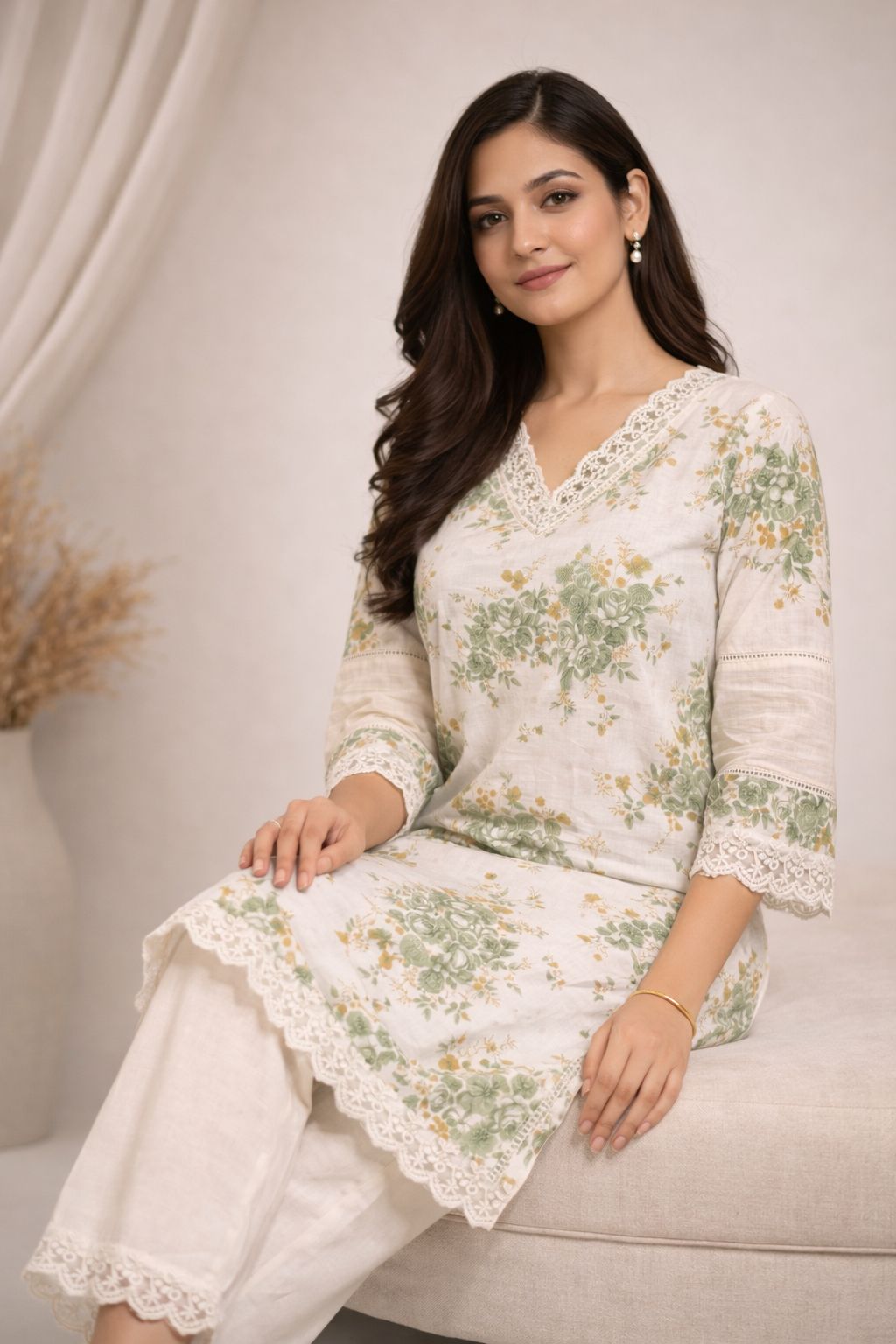 Surbhi moss cotton co-ord set