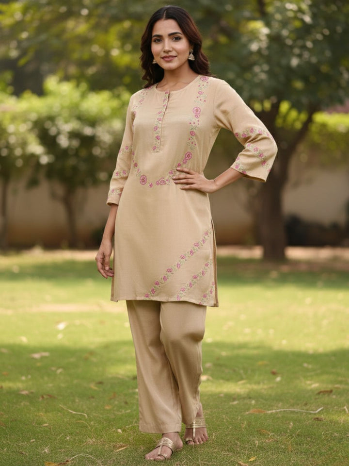 Raya Honey Embroidered Co-ord Set