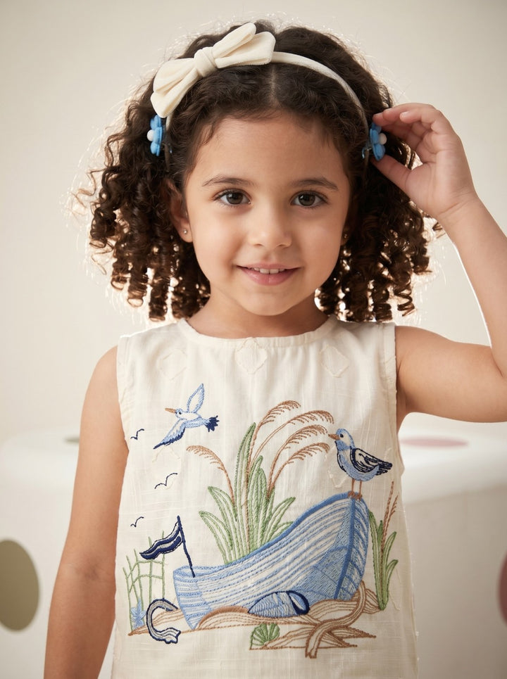 Joy ship embroidery cotton co-ord set
