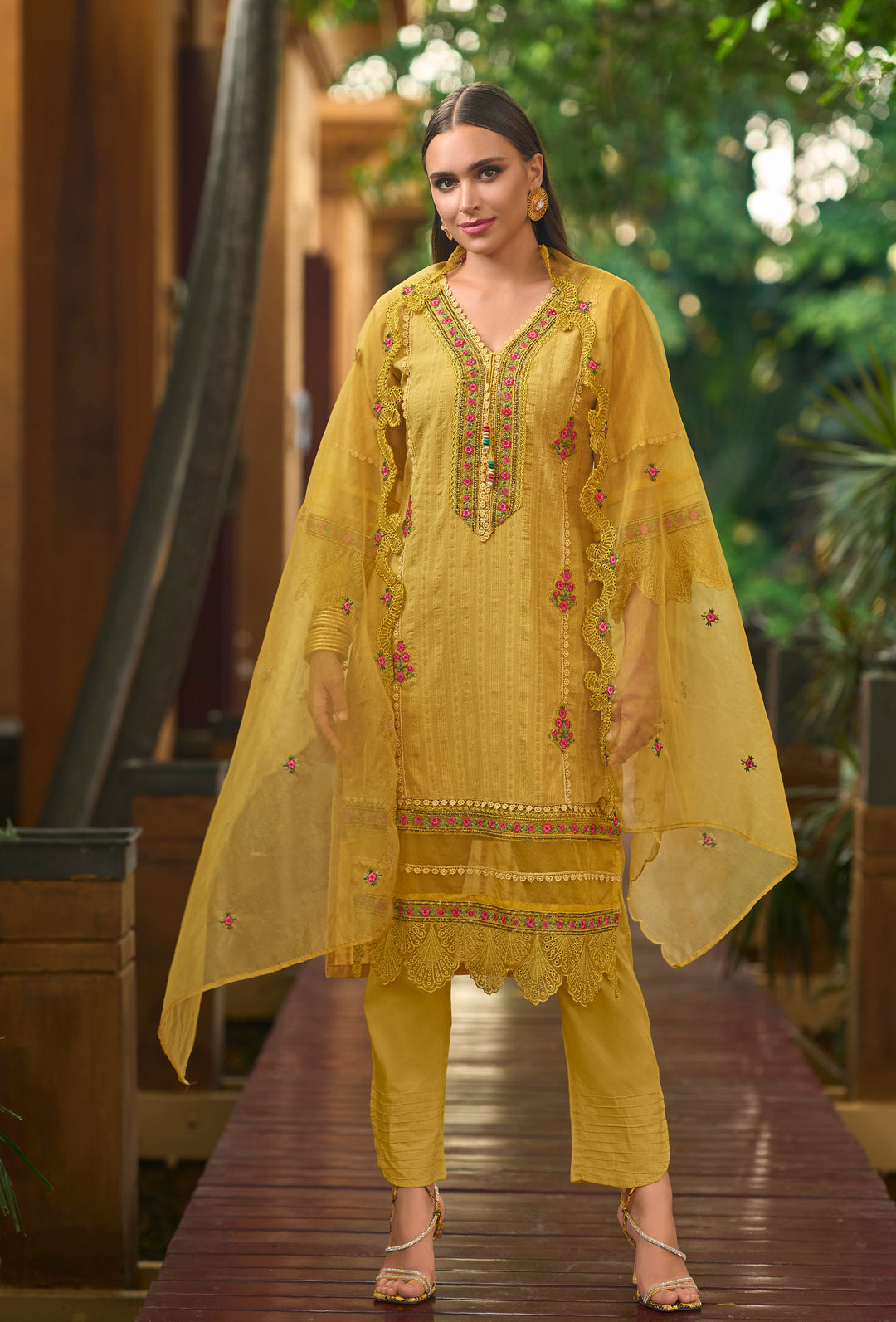 Tasneem Sunshine Embroided Pakistani Suit Set