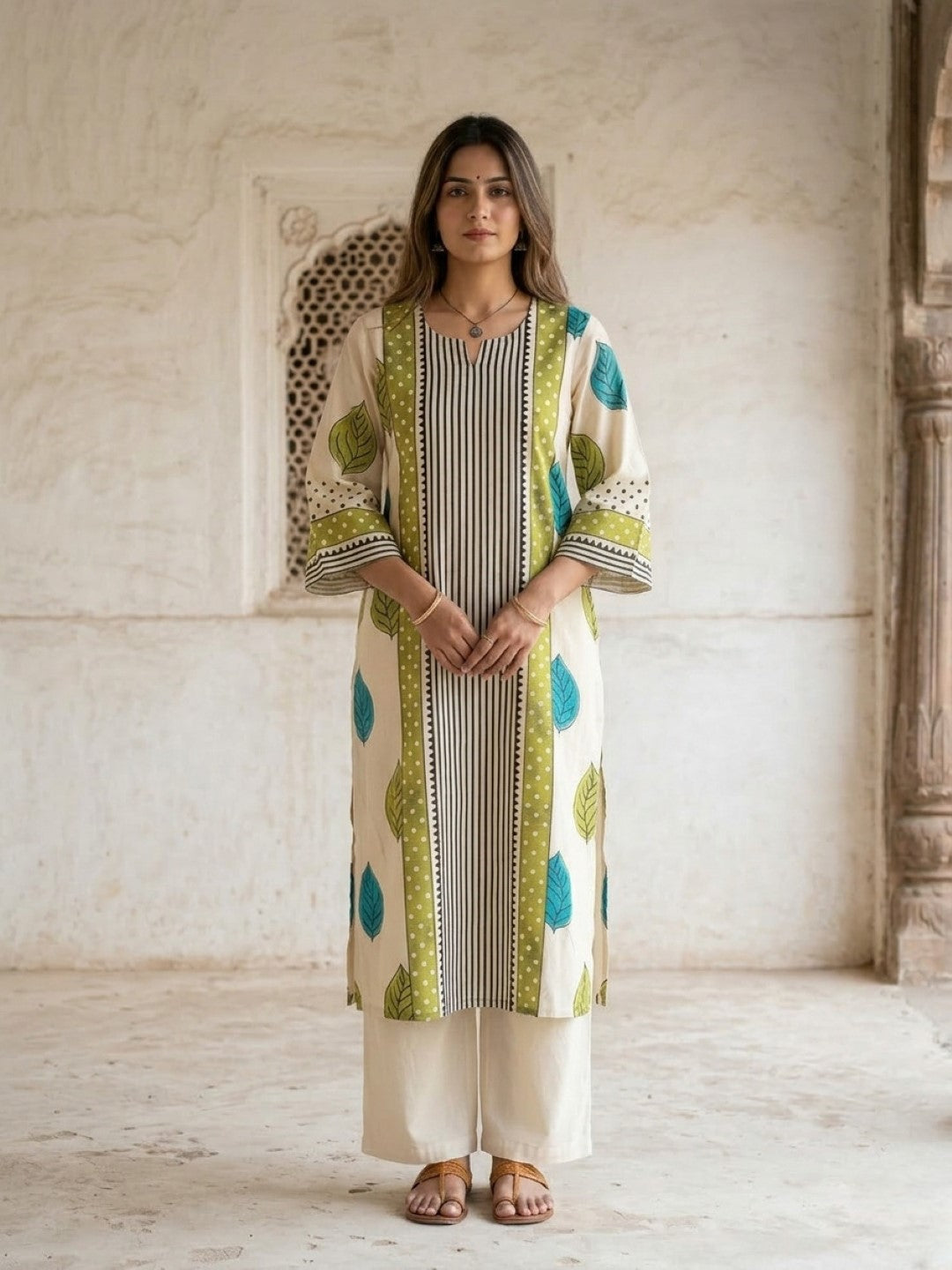 Virosh mantis printed cotton kurta pant set