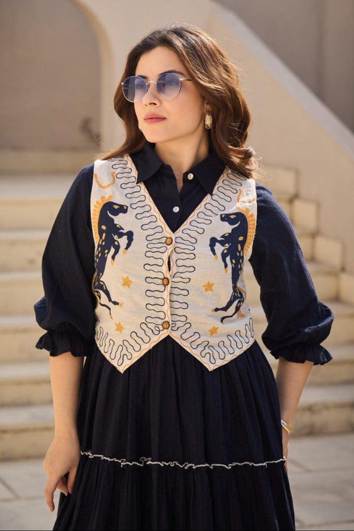Tatva prussian jacket cotton dress