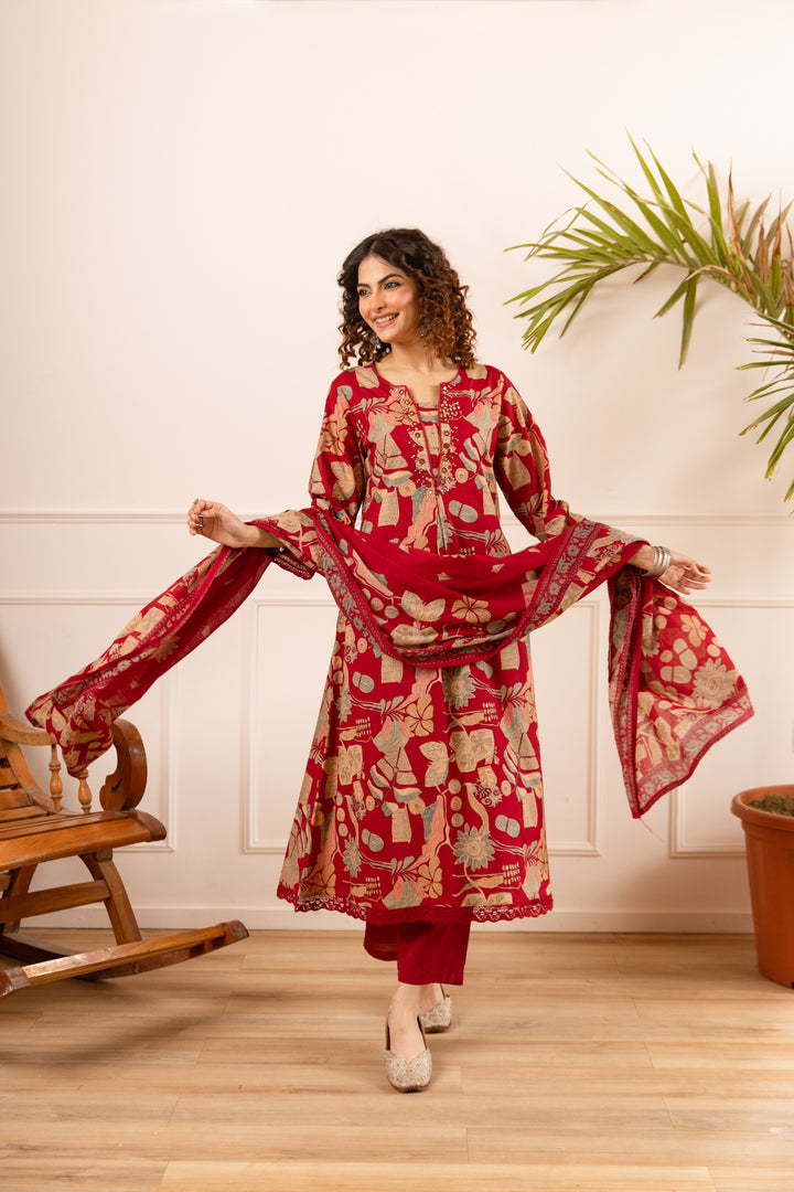 Karen barn printed cotton suit set