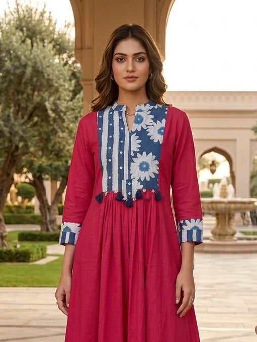Akshara flamingo cotton kurta pant set