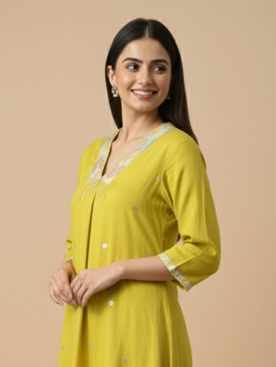 Tanishk Citrus Work Co-ord Set