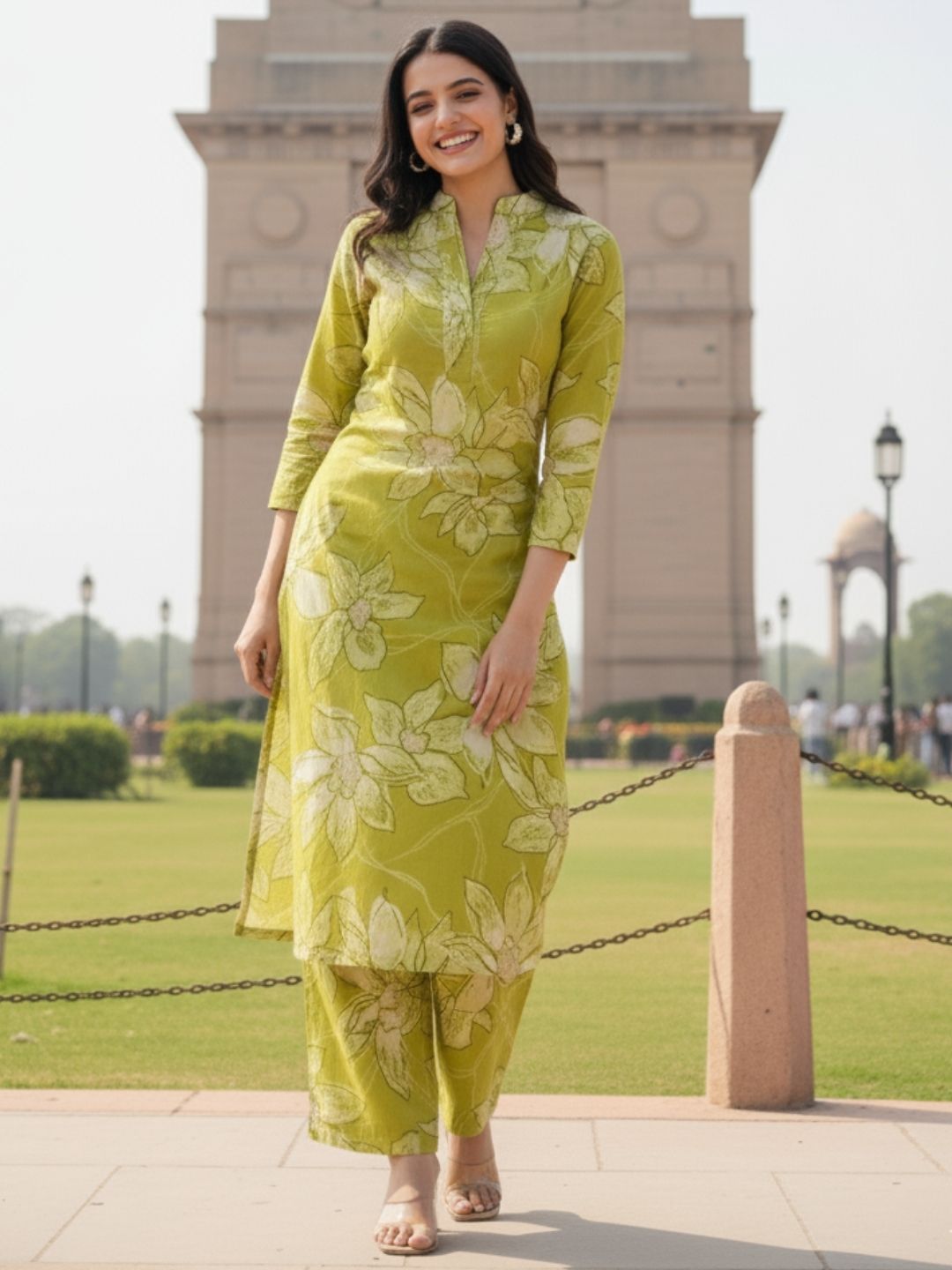 Maurya Shamrock Cotton Kurta Pant Set