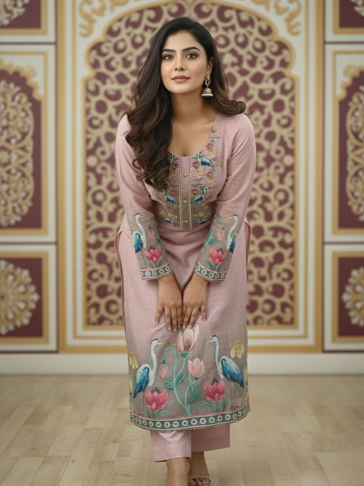 Reet Mauve Printed Work Suit Set