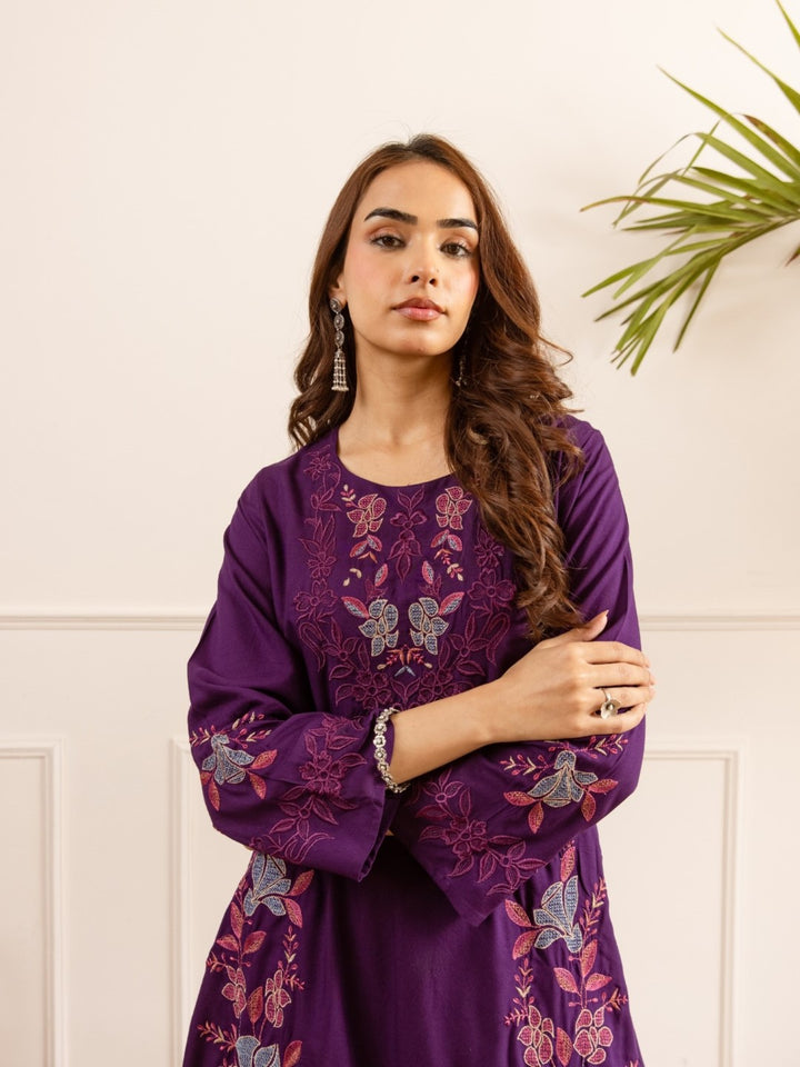 Karen grape embroidery cotton co-ord set