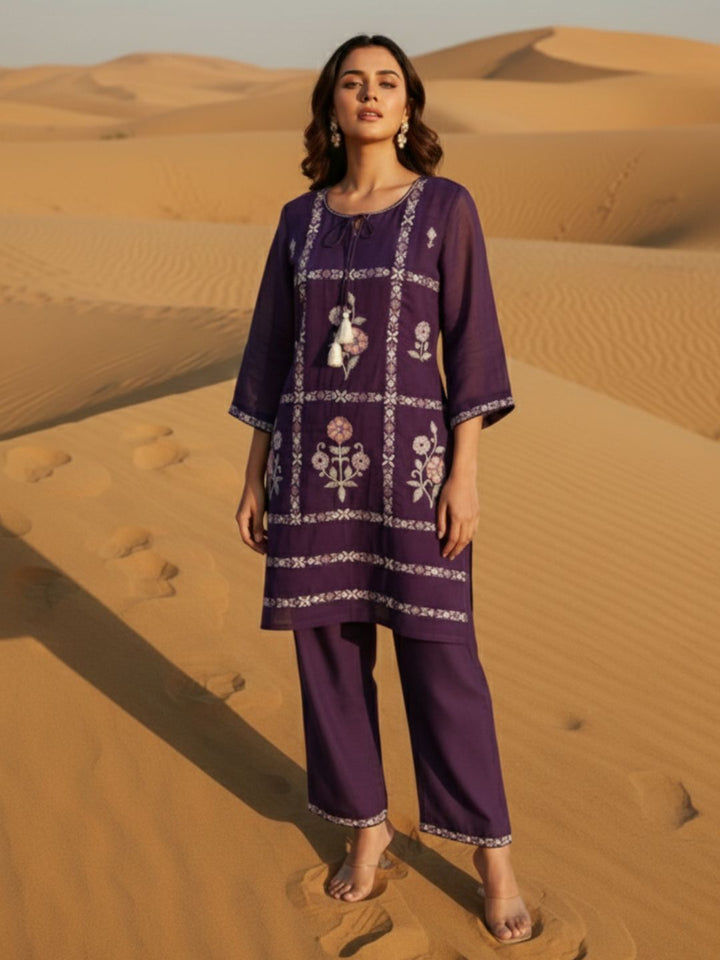 Parikrama Orchid embroidery co-ord set