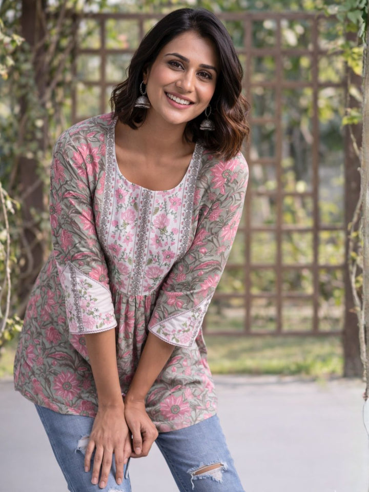 Hiya Clay Embroidered Cotton Top