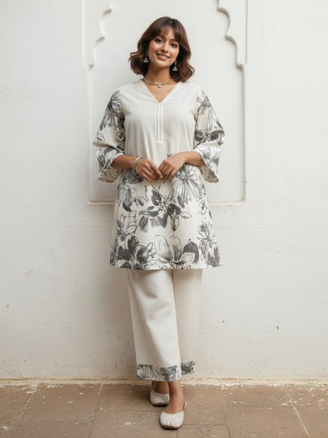 Swades dove printed cotton co-ord set