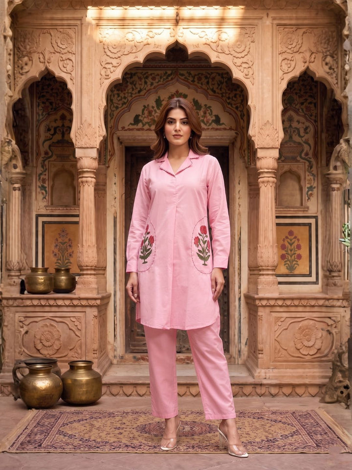 Sarvo softpink cotton co-ord set