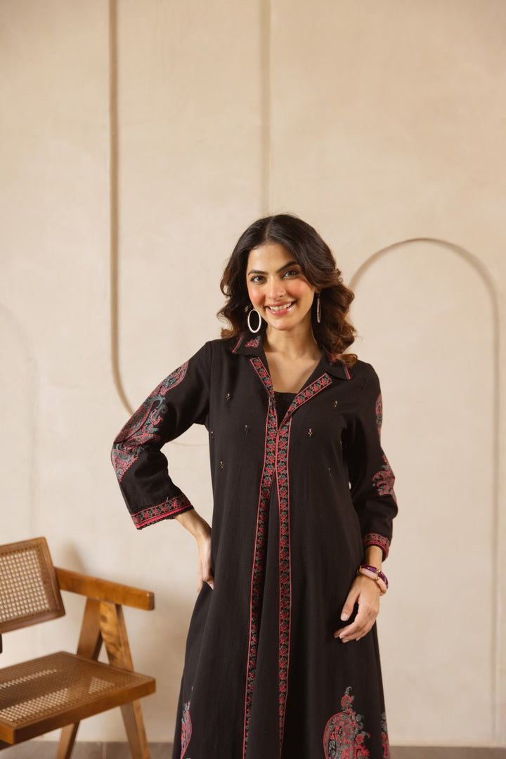 Karen Asphalt printed cotton kurta pant set