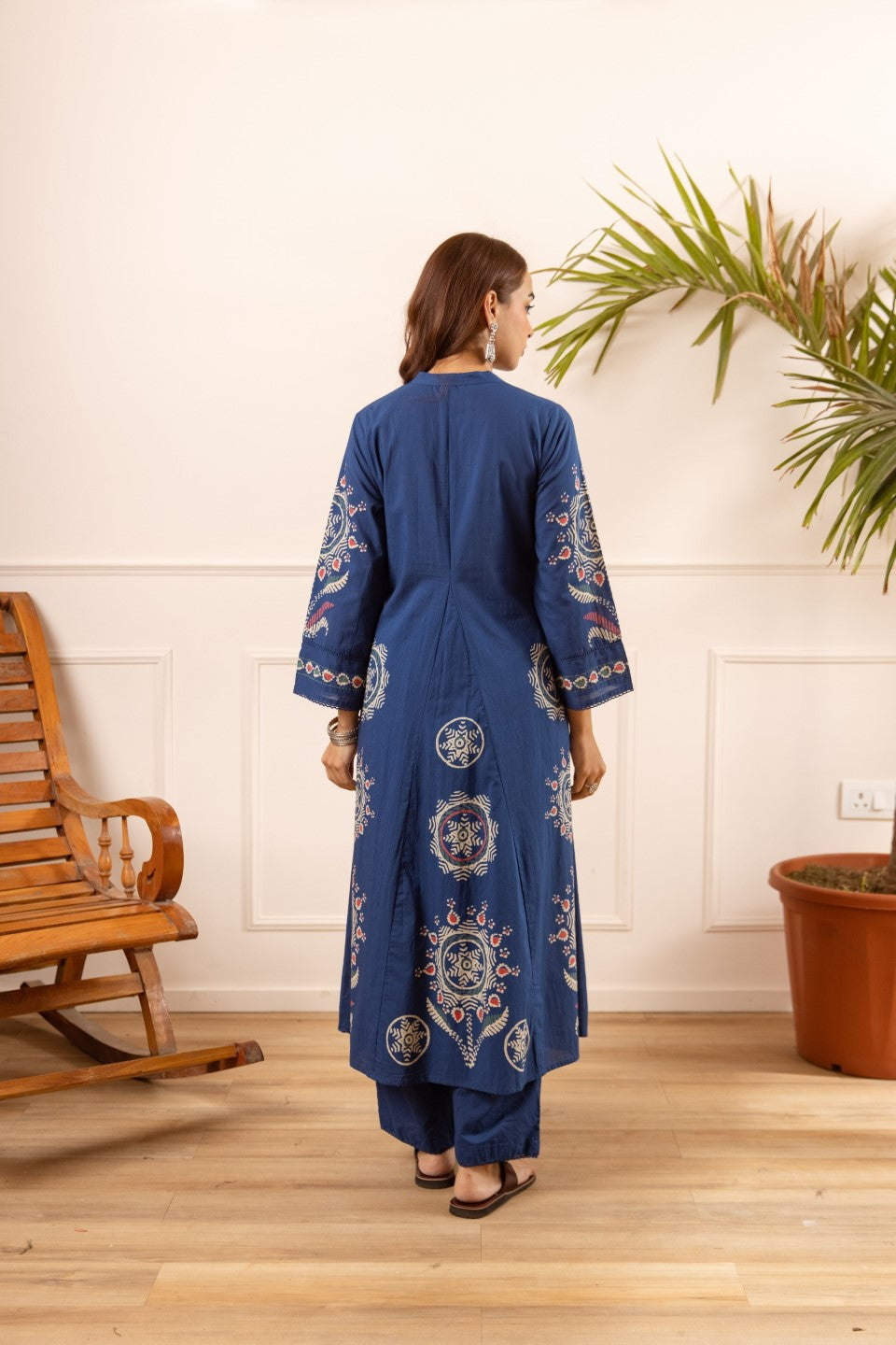 Karen Cobalt printed kurta pant set