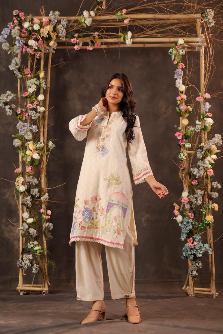 Dagdai Angel embroidery cotton co-ord set