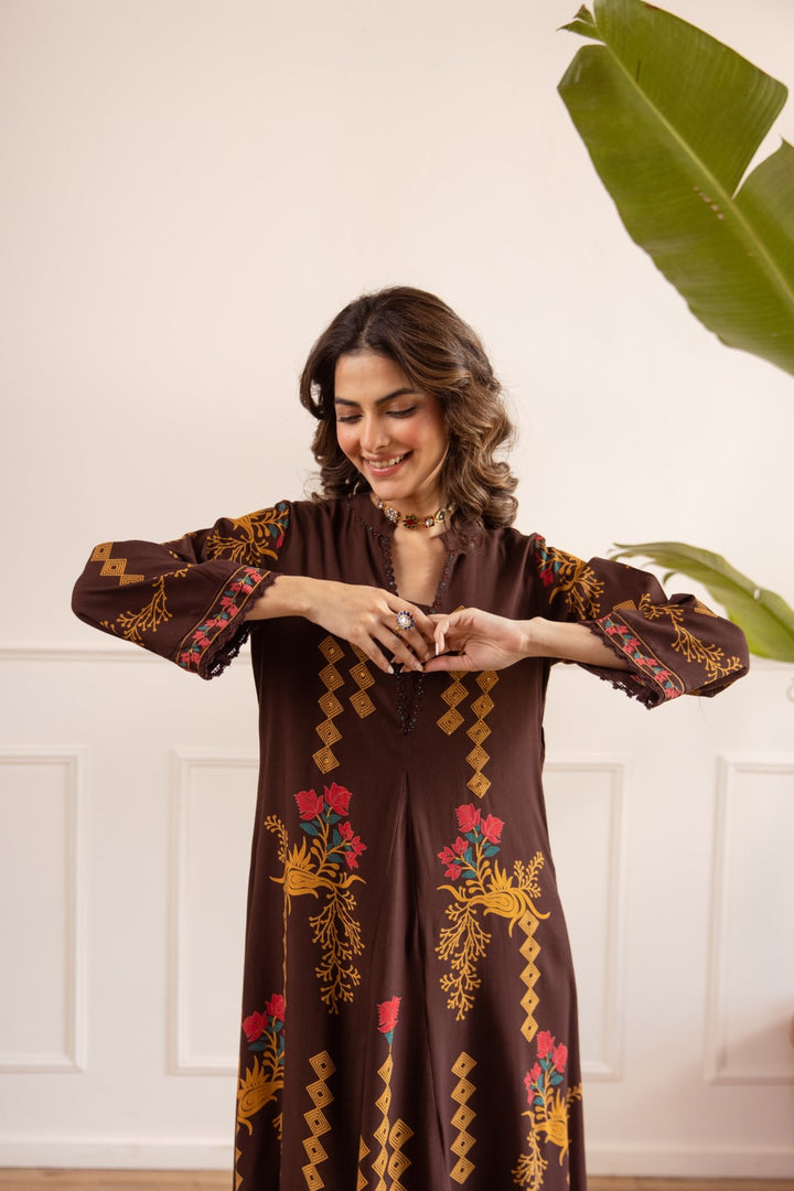 Karen peanut printed kurta pant set
