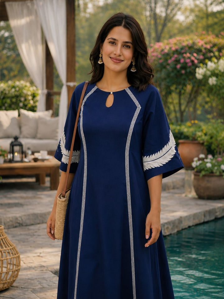 Slopi yin embroidery cotton dress