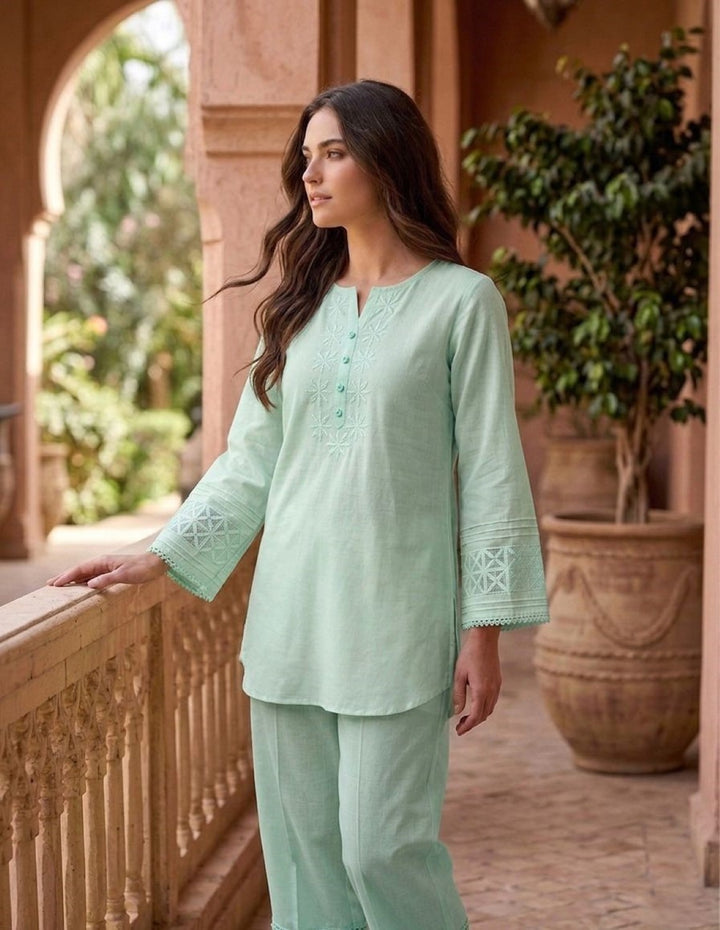 Prisha mantis embroidery cotton co-ord set
