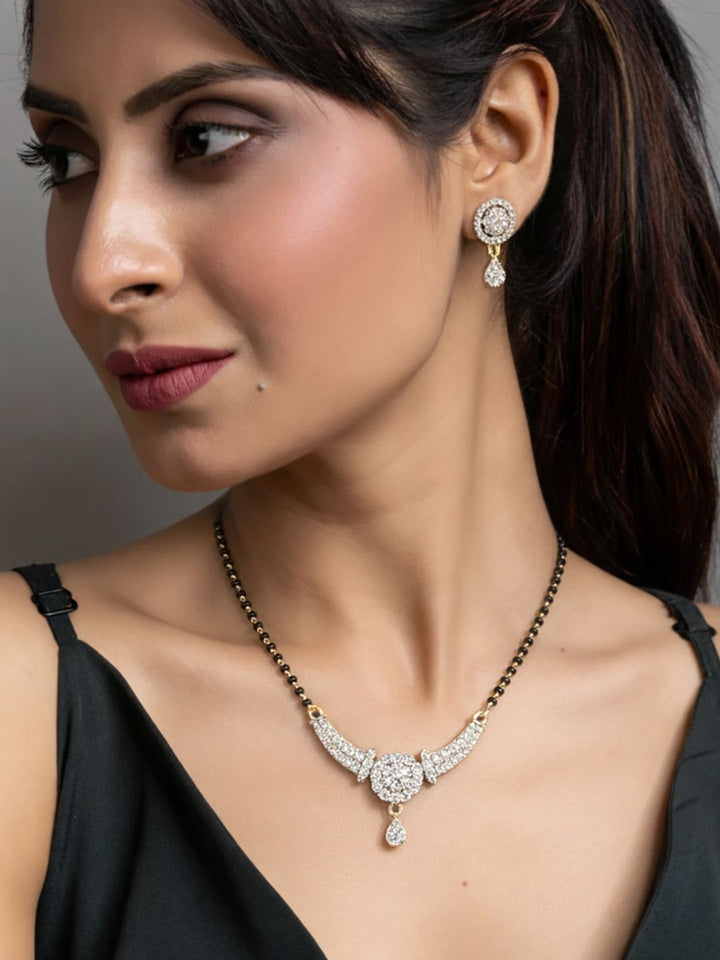 Rivaaz diamond Mangalsutra with earings set