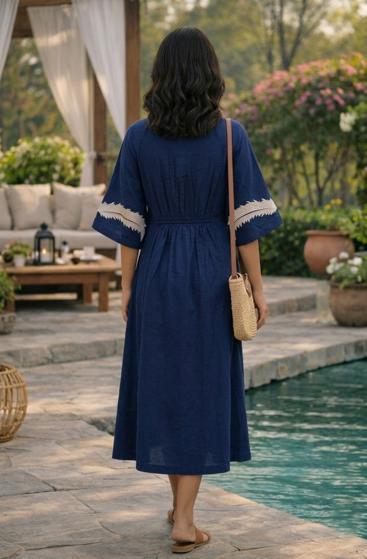 Slopi yin embroidery cotton dress