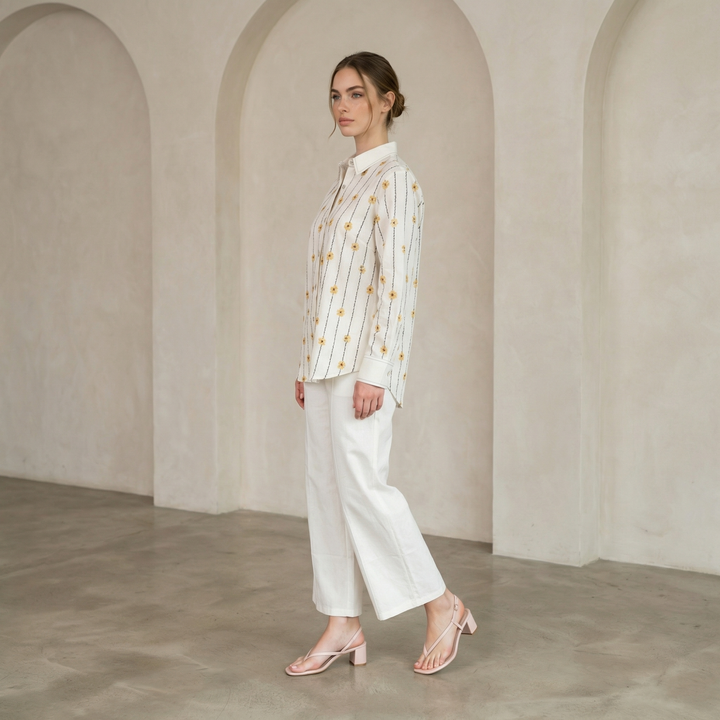 Molly daisy embroidery cotton co-ord set