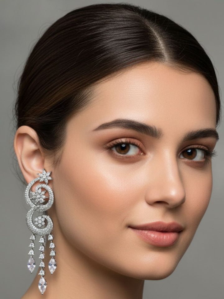 Antaara Heavy Drop Diamond Earings