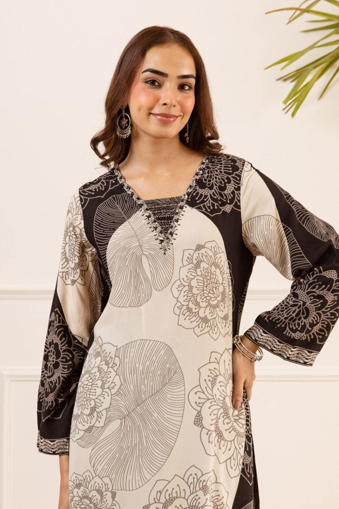 Karen void cotton printed kurta pant set