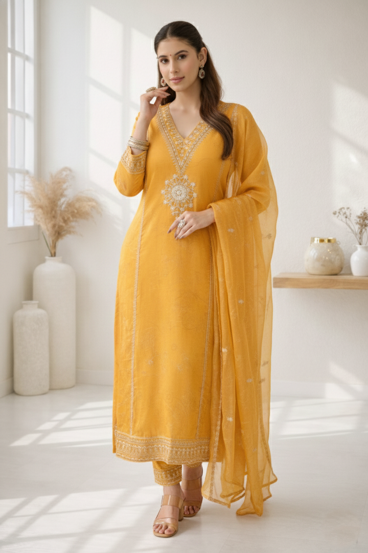 Palash sunshine full work suit set