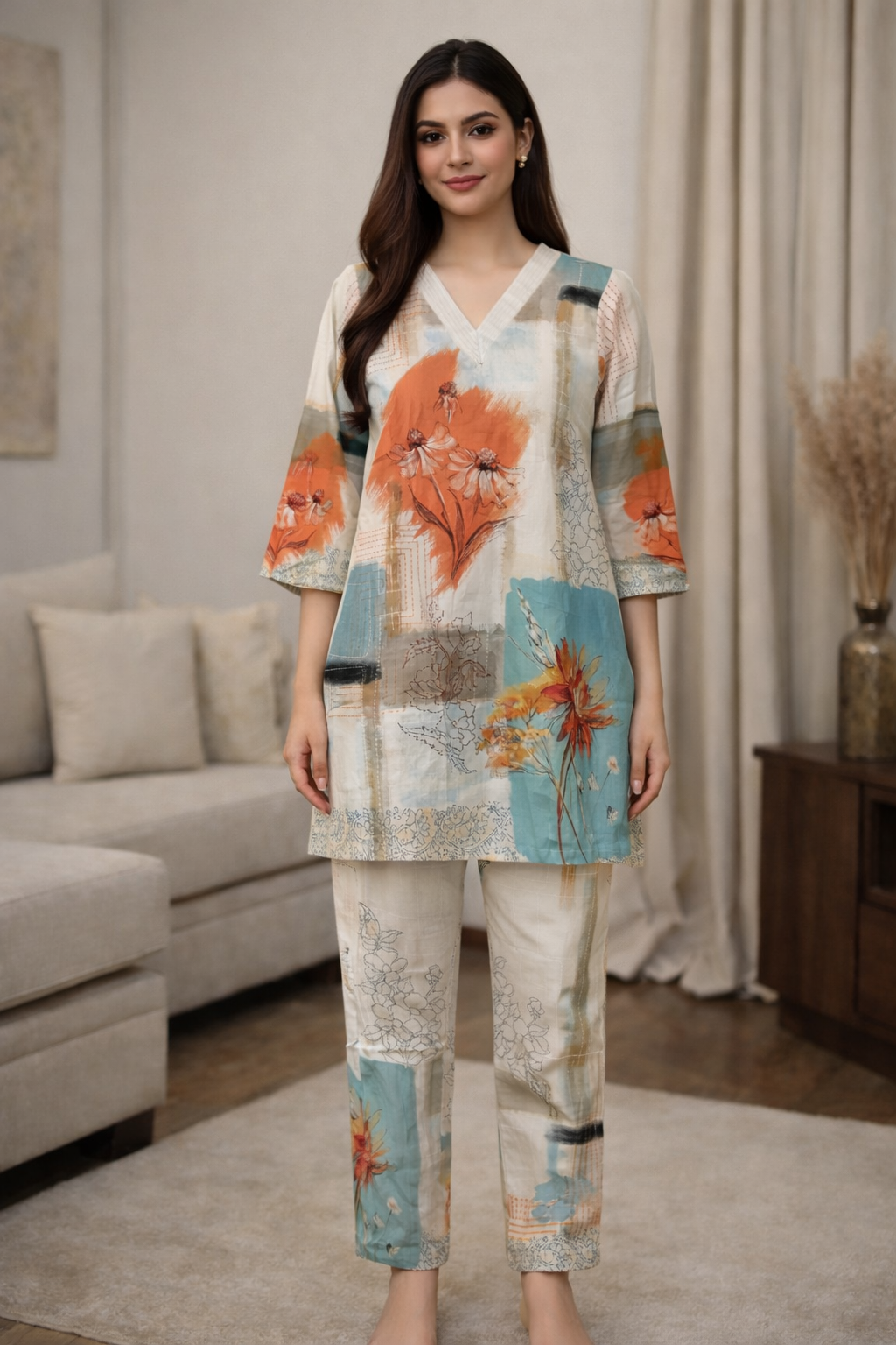Akshara maple printed co-ord set