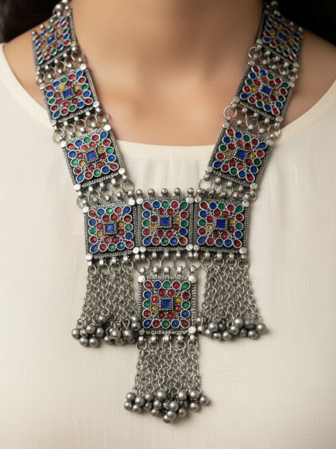 Antara Oxidised necklace set