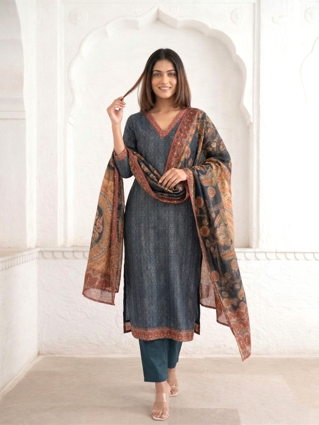 Katy Midnight Printed Suit Set