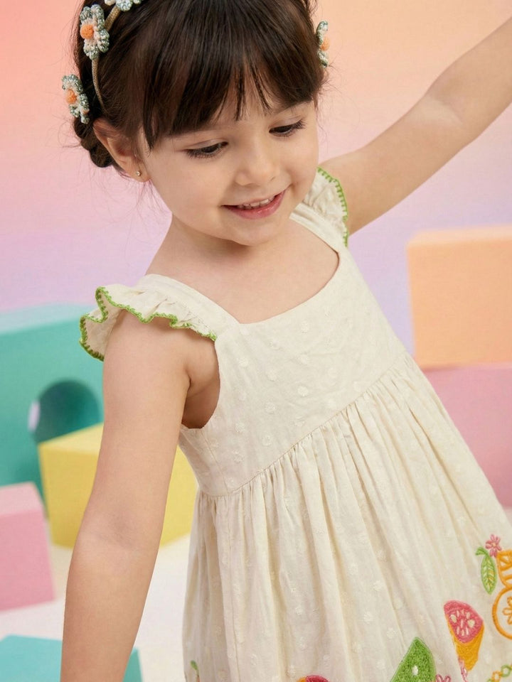 Joy fruit embroidery cotton dress