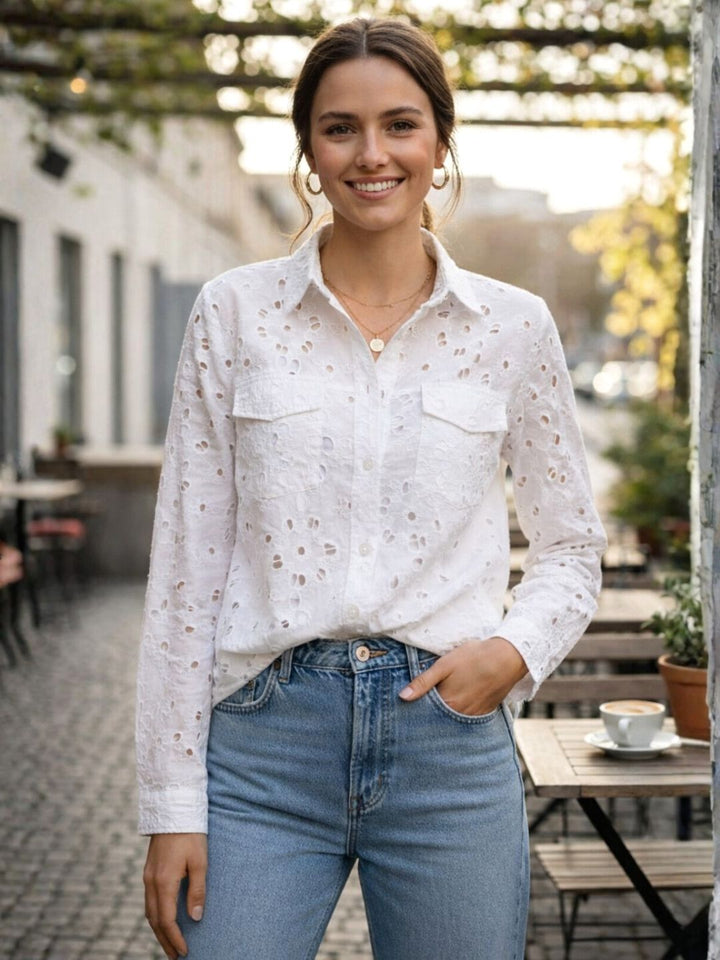 Perka Harp schiffli Cotton shirt