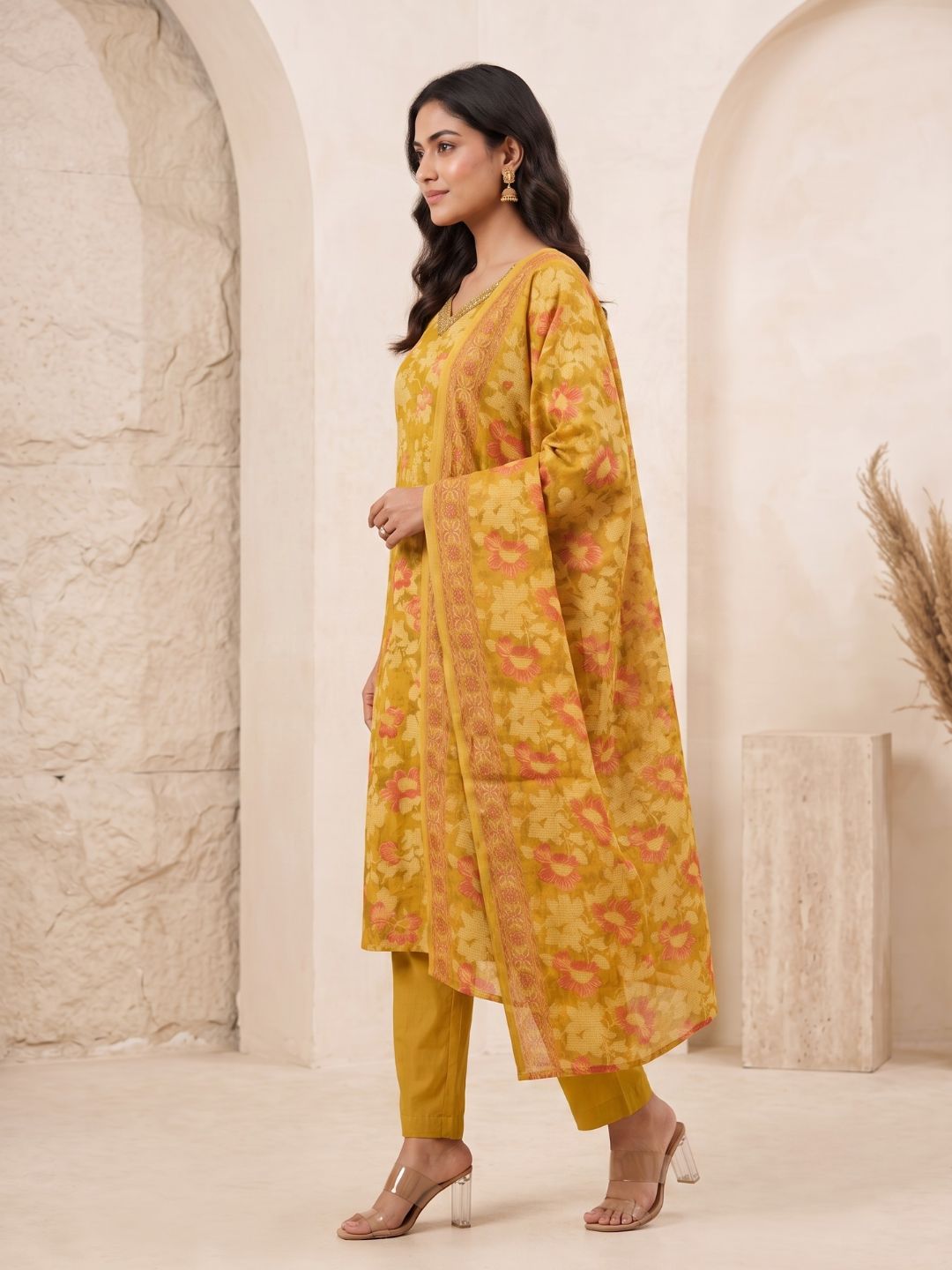 Myra Bumble Printed Work Suit Set