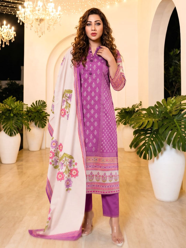 Shanti Orchid Printed Suit Set