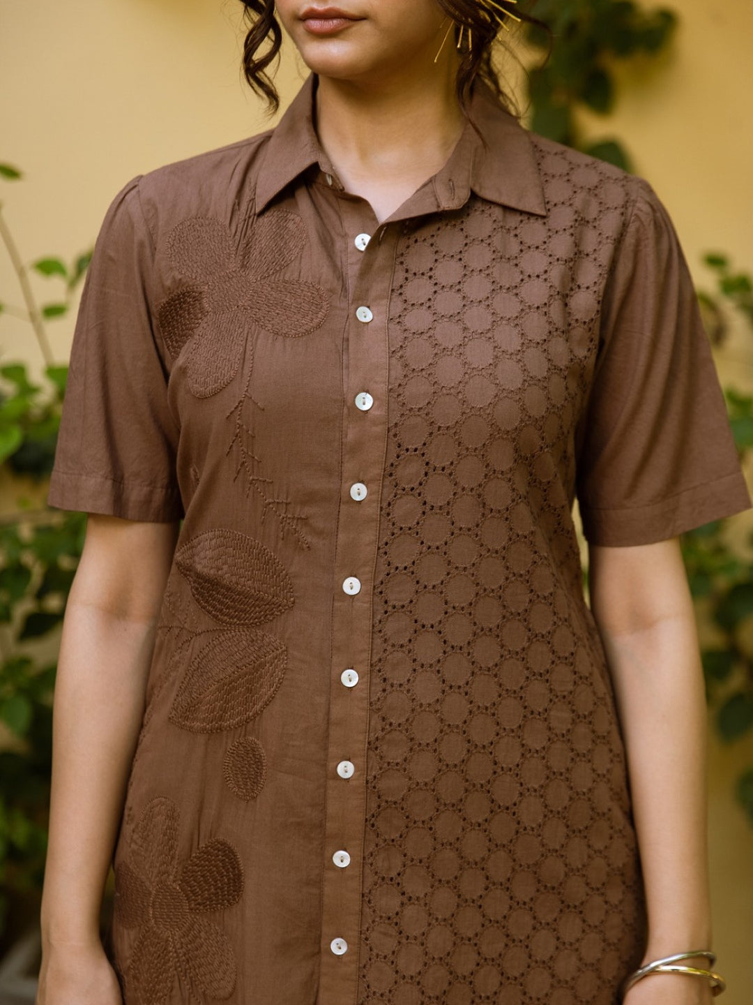 Ravya peanut embroidery cotton dress