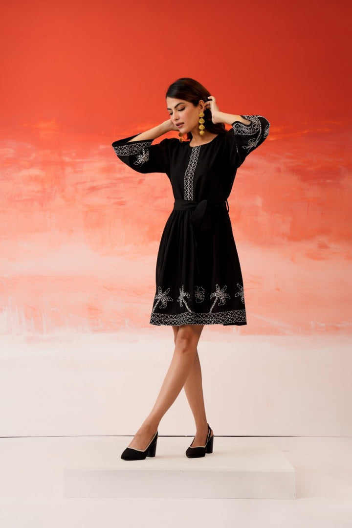 Tatva anchor embroidery cotton dress