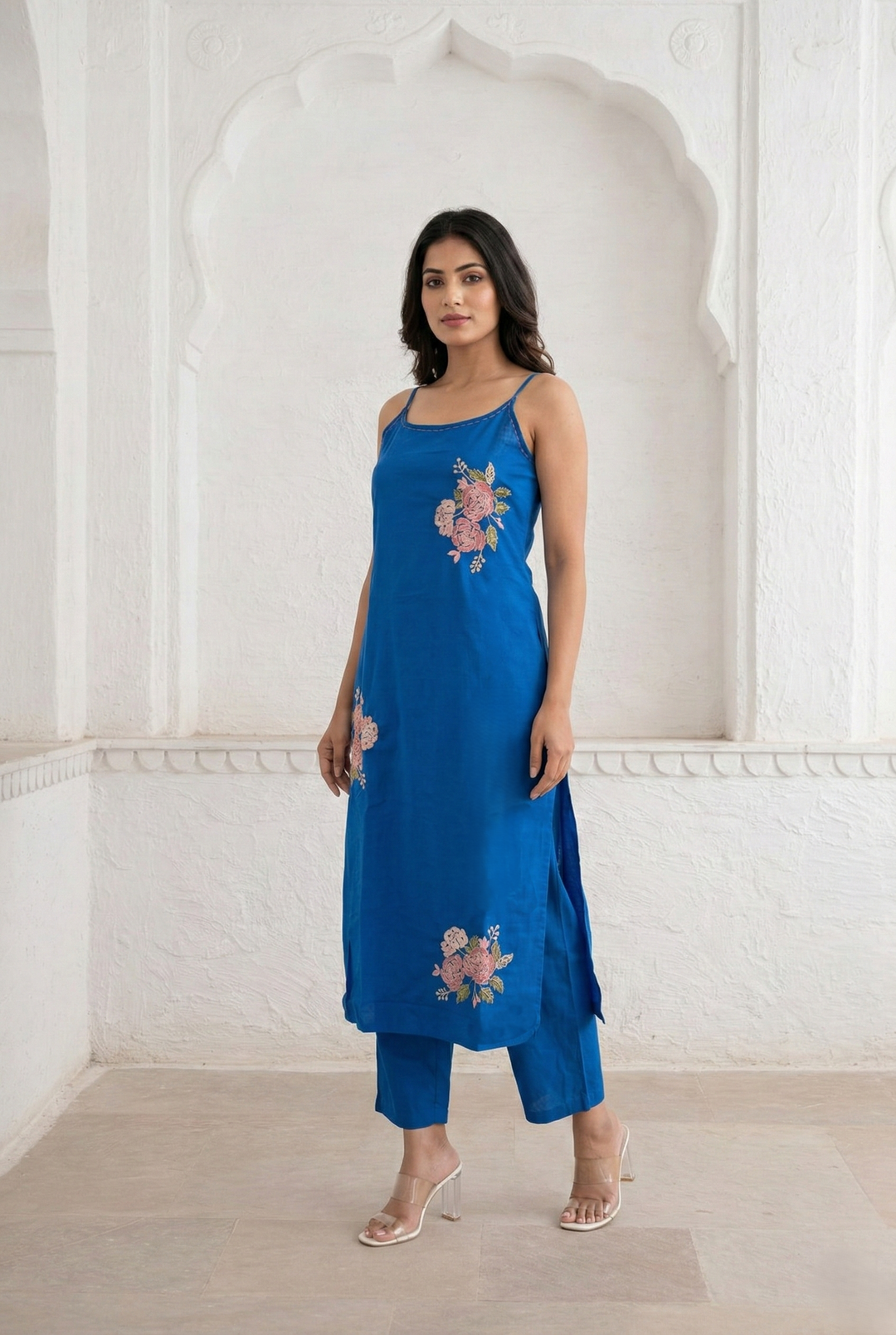 Mishka cobalt embroidery kurta pant set